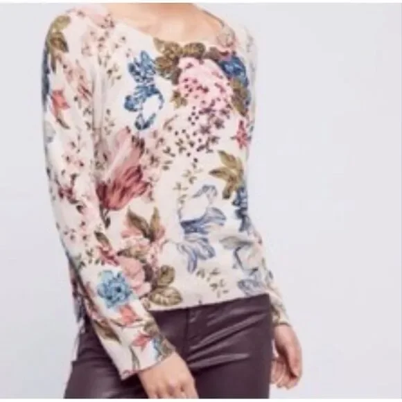 Anthropologie Angel of the North Floral Sweater M - Picture 1 of 7